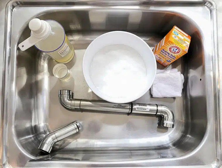 baking soda vinegar drain cleaning