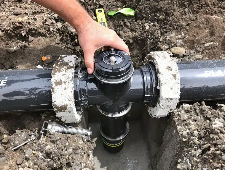 rainwater backflow valve installation