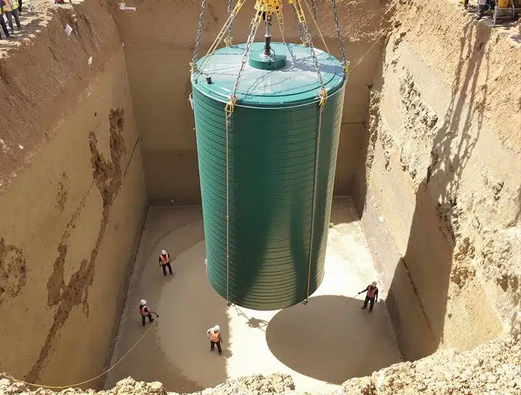 underground rainwater tank installation