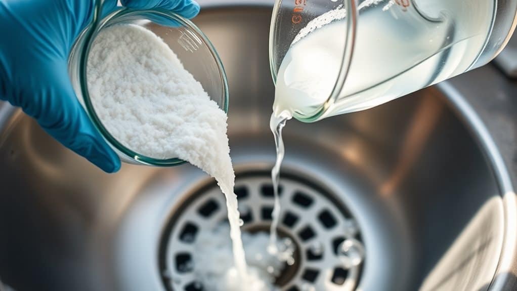 vinegar mixing and pouring
