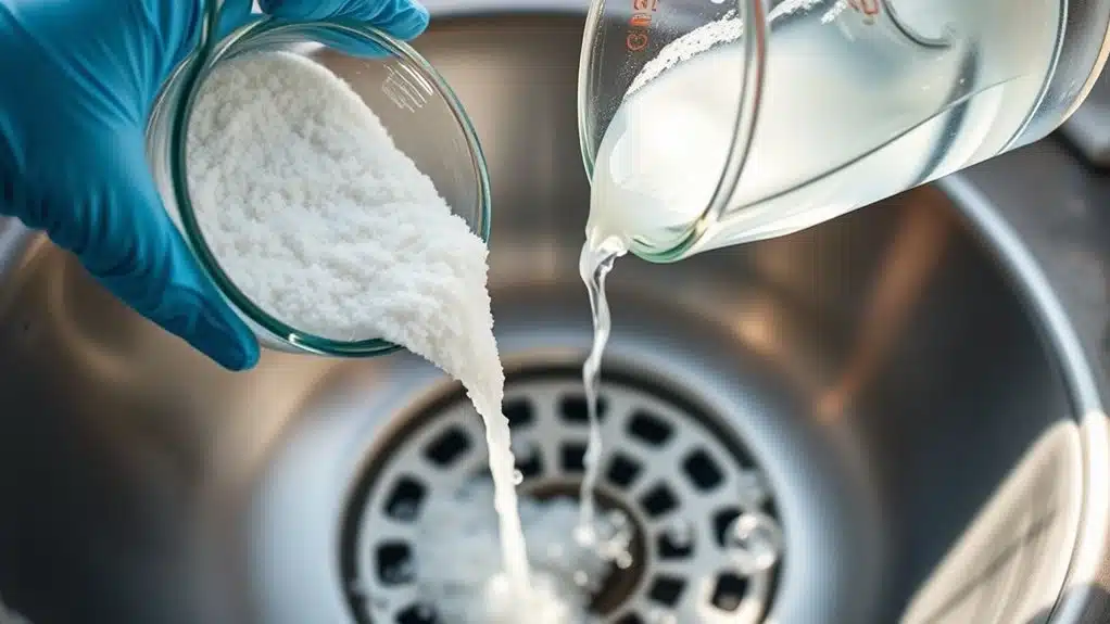 vinegar mixing and pouring